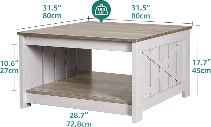 YITAHOME Coffee Table Farmhouse Coffee Table - Image 2
