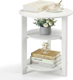 Farmhouse 3-Tier Round Side Table, 17.7 * 21.7inch End Table by Zexvida