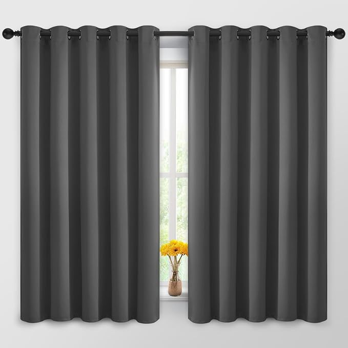 Yakamok Room Darkening Curtains 62x63 inch Length Charcoal Grey-Living Room | 2 by Yakamok