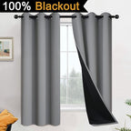 Yakamok Grey Blackout Curtains 63 Inches Long - Image 2