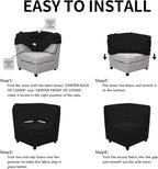 Easy-Going Stretch Soft Sectional Corner Sofa Couch Slipcover Black | 1-Piece - Image 5