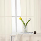 Cream Sheer Curtains 72 Inches Long 2 Panels, Light Filtering Curtains - Image 9