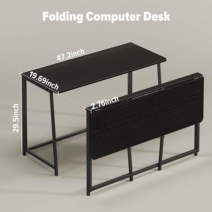 WOHOMO Folding Desk, 47.2" Foldable Computer Desk - Image 2