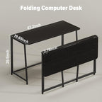 WOHOMO Folding Desk, 47.2" Foldable Computer Desk - Image 2