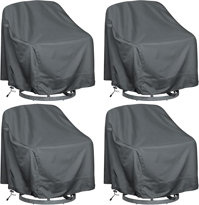 Outdoor Swivel Lounge Chair Cover 4 Pack, Waterproof Heavy Duty Outdoor Chair by HI%C2%B7%C2%B7%C2%B7YOURCOVER