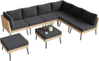 Aoxun 8-Piece Patio Furniture Set, Wicker Outdoor Furniture - Image 9