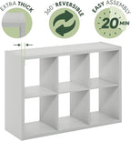 Furinno CUBICLE Book Shelf, 6-Cube Bookshelf, Extra Thick Frame Horizontally & - Image 8