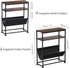 Narrow End Table with Magazine Rack, 2-Tier Slim Side Table - Image 3