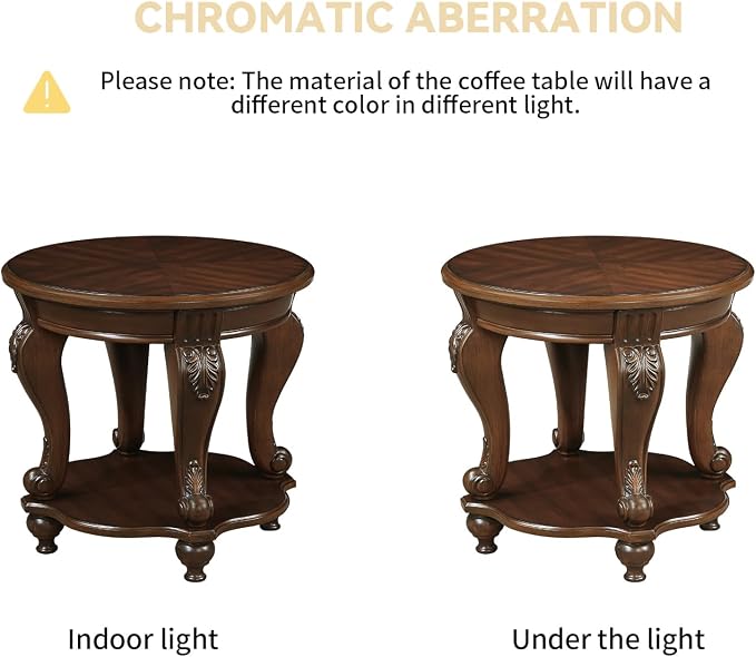 LKTART 22" Victorian Vintage Round End Table - Image 9