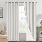 H.VERSAILTEX 100% Blackout Curtains Linen Textured Blackout Curtains by HVERSAILTEX