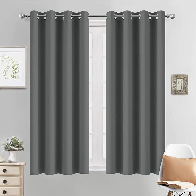 Yakamok Room Darkening Curtains 52x54 inch Length Dark Grey-Living Room | 2 by Yakamok