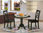 East West Furniture DLBO3-BLK-W 3 Piece Dining Table Set - Image 2