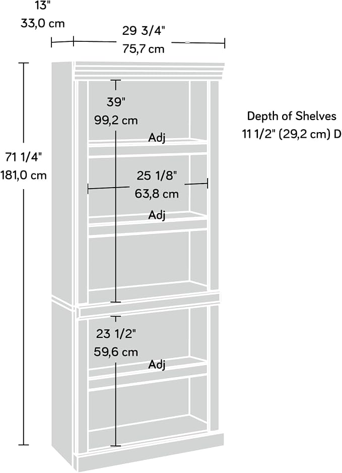 Sauder Heritage Hill Library/ Book shelf, Classic Cherry finish - Image 4