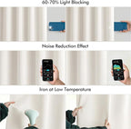 MIULEE Ivory Back Tab Blackout Curtains 52x102 Inch Long 2 Panels Set | Rod - Image 5