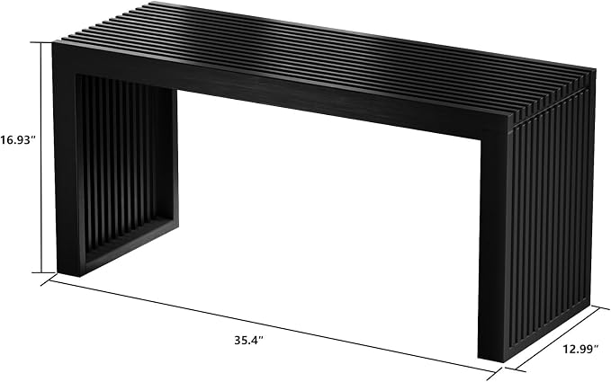 Bamboo Dining Bench, 35 inch Farmhouse Decor Indoor Kitchen Table Bench - Image 3