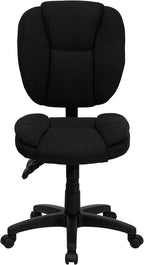 Flash Furniture Caroline Mid-Back Black Fabric Multifunction Swivel Ergonomic - Image 9