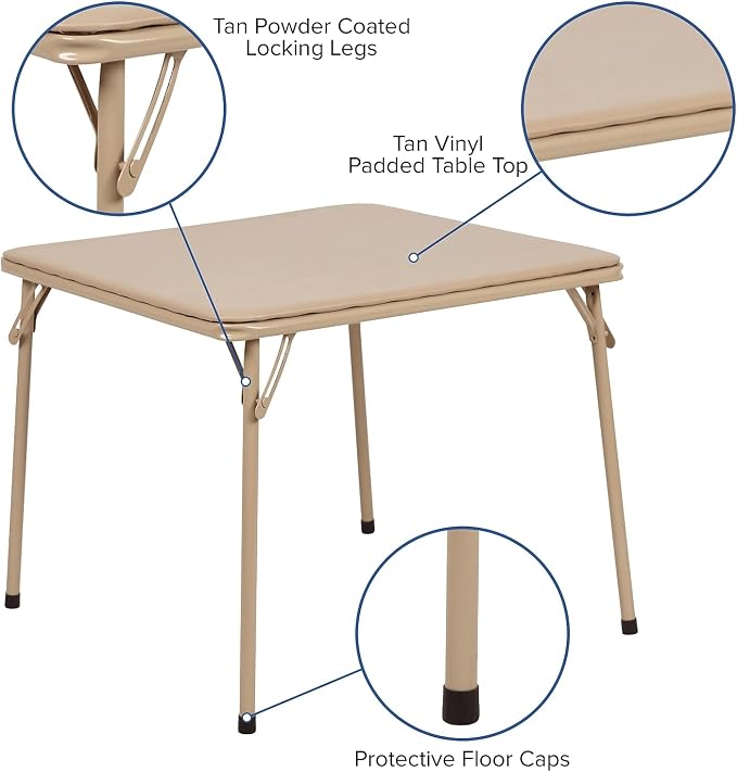 Flash Furniture Mindy Kids 5-Piece Folding Square Table and Chairs Set - Image 3