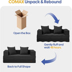 COMAX Futon Sofa Bed, 4‑in‑1 Convertible Sofa Bed, Folding Boneless Couches - Image 6