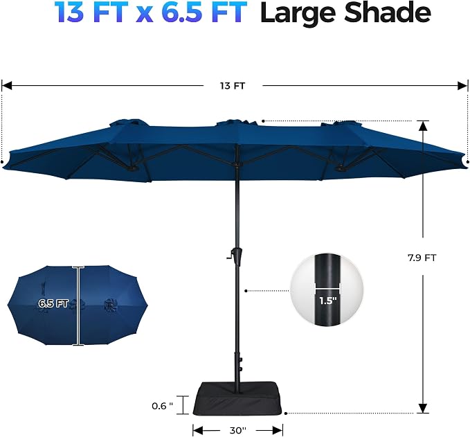 SUPERJARE 13FT Outdoor Patio Umbrella - Image 8