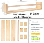 AZSKY 24 Inch Natural Pine Wood Floating Shelves, Nursery Book Shelves - Image 3