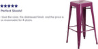 Flash Furniture Commercial Grade 30" High Backless Purple Indoor-Outdoor - Image 4