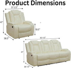 Power Recliner Sofa Set with LED Lights, Includes a Manual Recliner 1 Seat and - Image 2