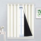 Yakamok Cream 100% Blackout Curtains 45 Inches Long by Yakamok