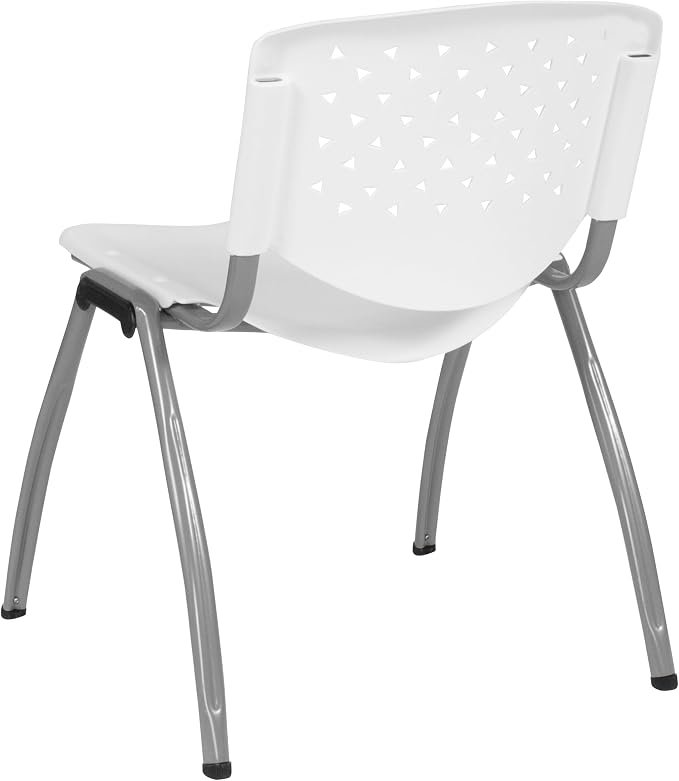 Flash Furniture HERCULES Series 880 lb. Capacity White Plastic Stack Chair - Image 8