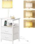 Fixwal Night Stand with 3 Color Temperature Bulb Attached, Nightstand with by Fixwal