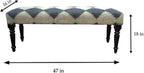 LR Home Tan/Black Upholstered Bench - Image 3