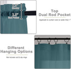 Dusty Blue Valances for Windows, Sheer Curtains 14 Inch Length 2 Pack Kitchen - Image 4