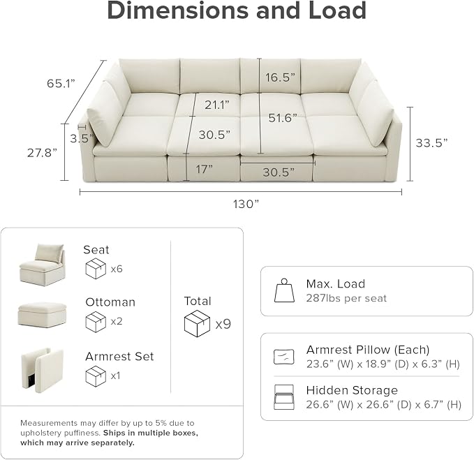 mopio Oversized Modular Sectional Sofa - Image 2