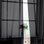 Black Sheer Curtains 78 Inches Long 2 Panels - Image 5