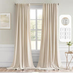 MIULEE Cream Beige Back Tab Blackout Curtains 52x95 Inch Length 2 Panel Set | by MIULEE