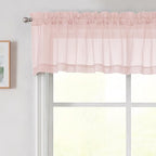Blush Valances for Windows, Blush Sheer Curtains 14 Inch Length 2 Pack Kitchen by WelvetBLK