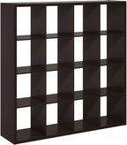 Furinno Cubicle Book Shelf, 16-Cube Bookshelf, Extra Thick Frame Reversible - Image 10