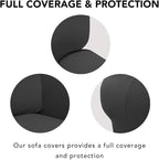 PureFit Stretch Couch Covers for Sofa 4 Seater Slipcovers Dark Gray | 1-Piece - Image 3
