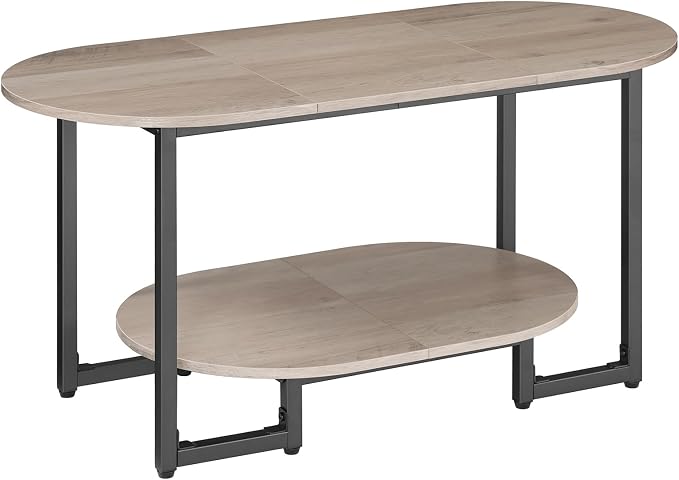 HOOBRO Coffee Table for Living Room, Oval Small Coffee Table - Image 9