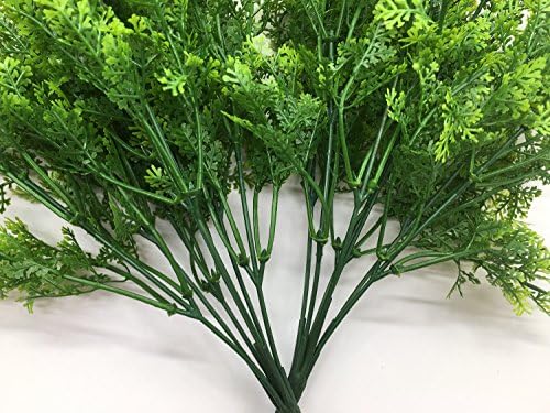 CATTREE Artificial Shrubs Bushes, Plastic Fern Leaves Simulation Faux Grass Realistic Fake Plants Wedding Indoor Outdoor Home Garden Verandah Kitchen Table Centerpieces Arrangements Decoration 2 pcs - Image 5