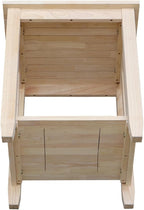 HomeStock Asian Tall End Table, Solid Parawood, 32 lbs, Butcher Block Surface - Image 3