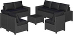 Aoxun Patio Furniture Set, Widen Armrests Wicker Outdoor Sectional - Image 10