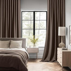 MIULEE Chocolate Brown Back Tab Blackout Curtains 52x90 Inch Long 2 Panels | - Image 2