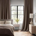 MIULEE Chocolate Brown Back Tab Blackout Curtains 52x96 Inch Long 2 Panels | - Image 2