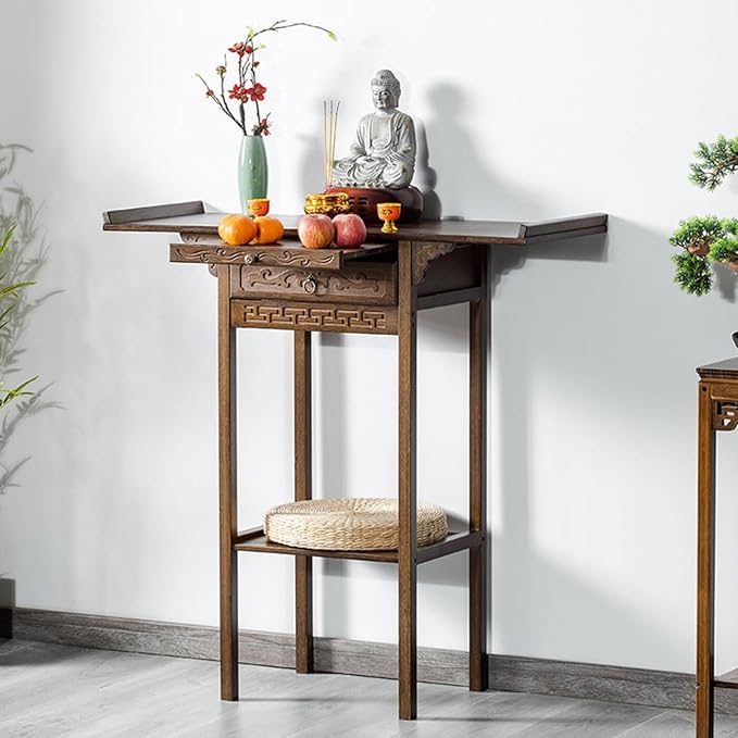 Japanese Zen Style Altar End Table Vintage Console Table by Unknown
