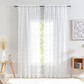 YJ YANJUN Vintage Lace Curtains White Sheer Curtains 96 inches Long 2 Panels by YJYANJUN