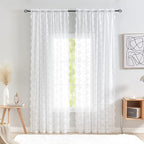YJ YANJUN Vintage Lace Curtains White Sheer Curtains 96 inches Long 2 Panels by YJYANJUN