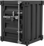 Side Table, Industrial Metal Container Cabinet, Wrought Iron Container Side by Unknown