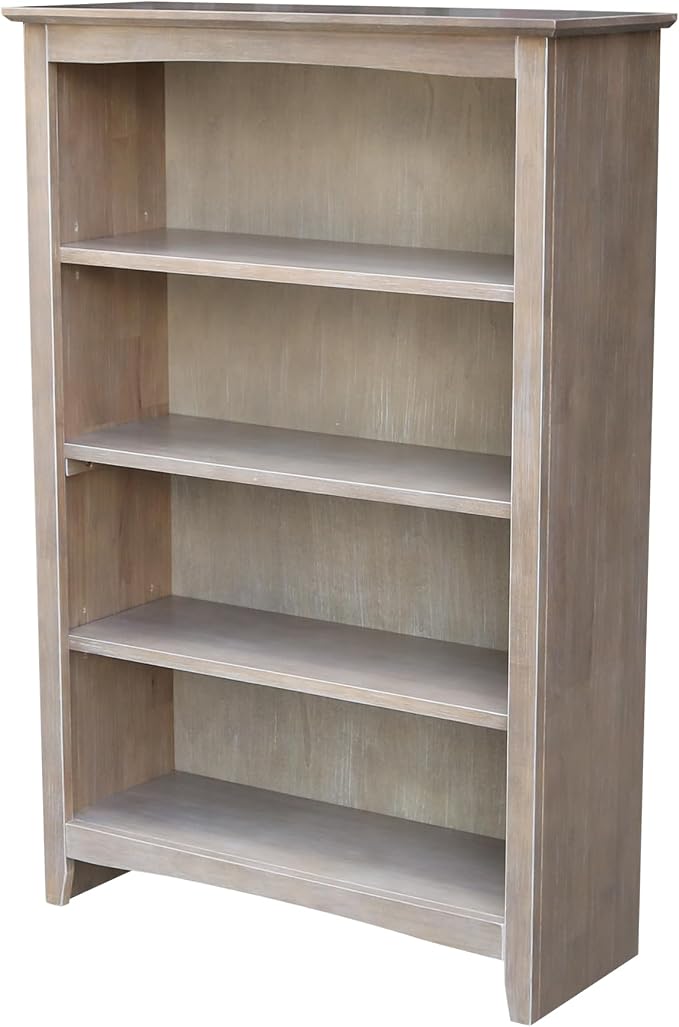 Shaker Solid Wood Bookcase, Washed Gray Taupe by InternationalConcepts