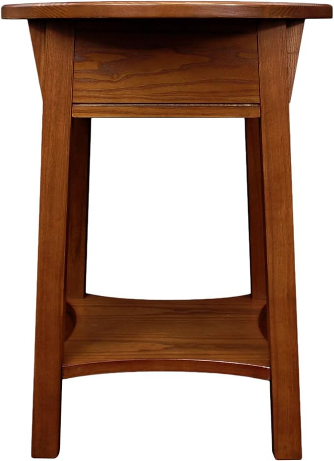Leick Home Mission End Table, Solid Wood, 18 in. Round, 1 Storage Drawer - Image 5