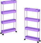 SPACELEAD 2-piece Set Slim Storage Cart 3 Tier, Bathroom Organizer Rolling by Home